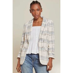 Veronica Beard's Beacon Dickey Jacket/Blazer - Cream/Blue Plaid - Size 8